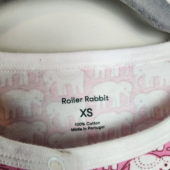 Roller Rabbit pajama top XS Pink Elephant print long sleeve - Picture 3 of 9
